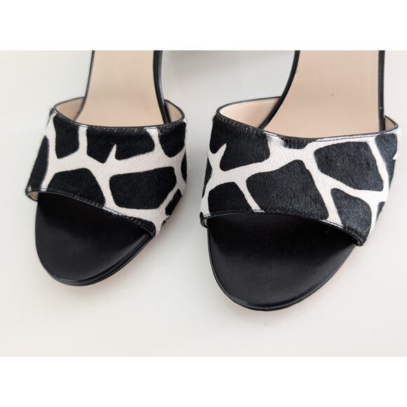 Women's Frances Valentine Block Heel Chunky Heel Animal Print Open Toe Size 10 - Picture 10 of 11